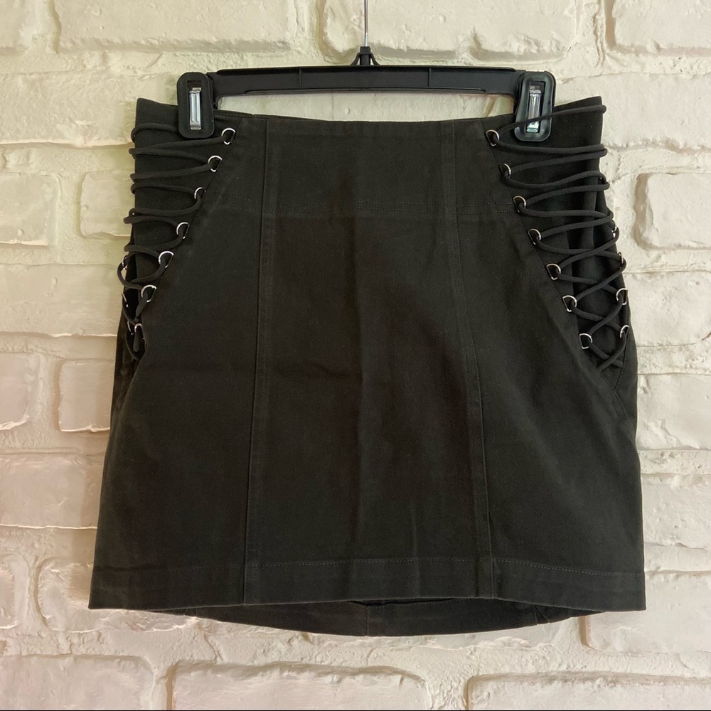 Hunter Green Corset Mini Skirt